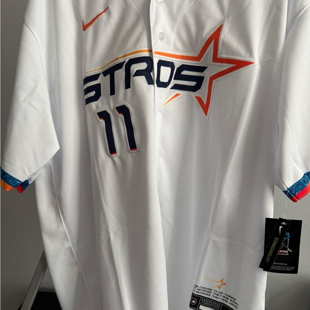 MLB Astros White and Orange Jersey